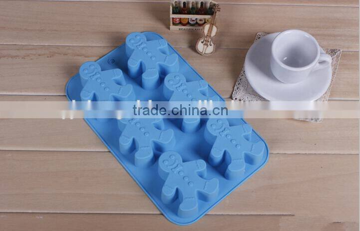 2016 ginger man Hot sale food grade FDA and LFGB colorful silicone cake mold