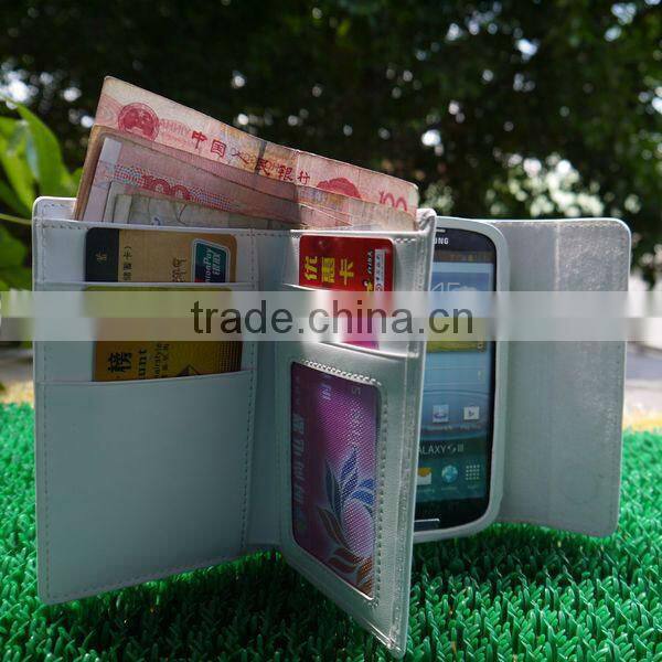 mini I9300 wallet case for Samsung GALAXY S3 hot selling