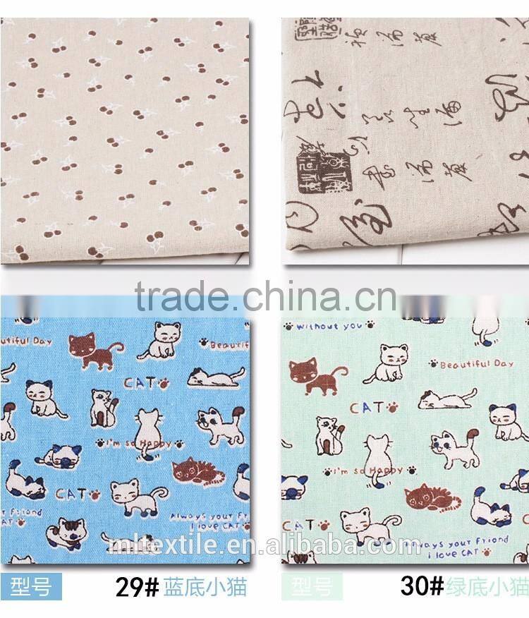 digital printed Cotton Linen home decoration fabric