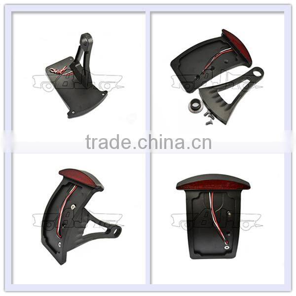 BJ-LPL-301 Black aluminum motorcycle fender eliminators with LED plate light for bike 1" or 3/4" back axle