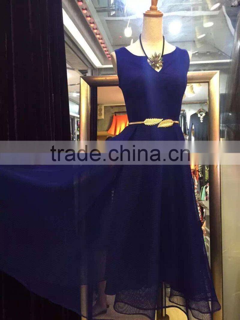 Skirt decorated with golden leaf buckle belt ladies dress fine decorative elastic elastic metal waist chain belt