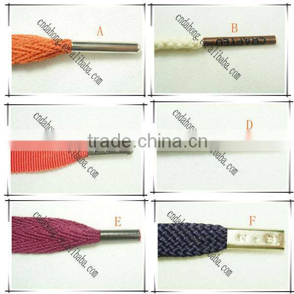 Metal tip cord debossed with custom logo
