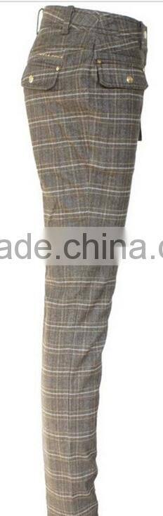 latest grid design custom made pants check pattern pants