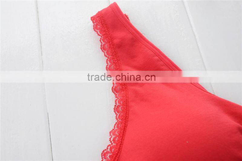 Women hot sale crop top seamless bra underwear with padded cup
