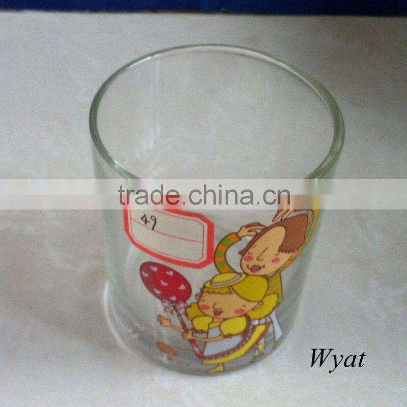 round glass candle holders with decal 230ml 8oz SLJd162