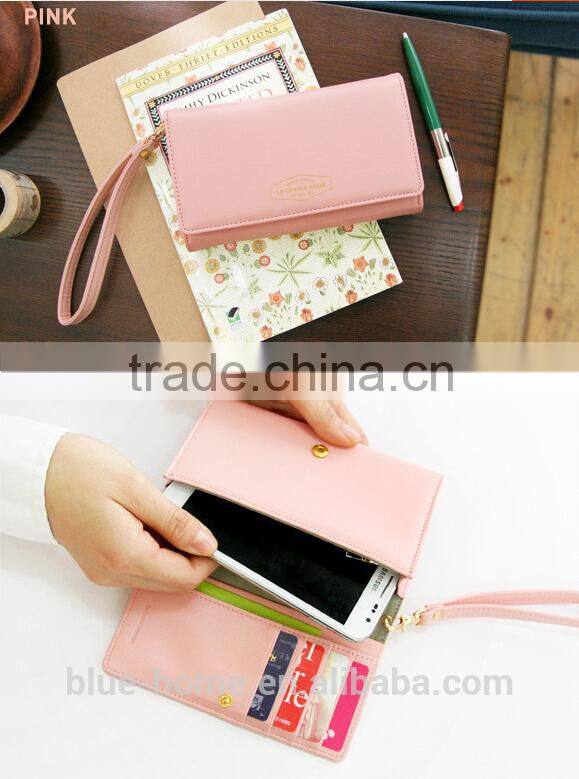 Korea brand iconic smart phone in purse Travel purses pouch for teens two folding tote wallet