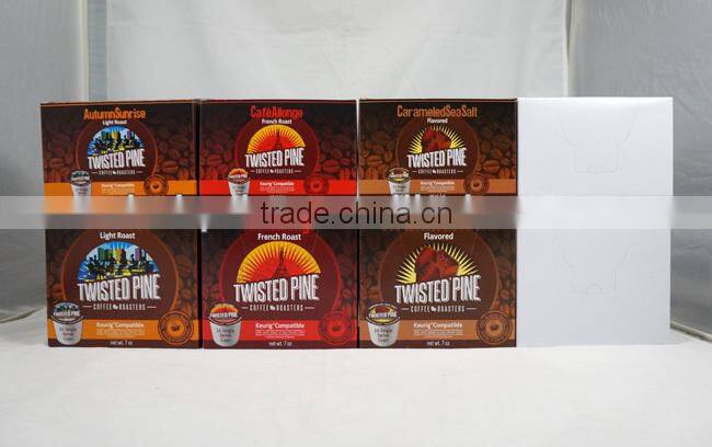 Customized coffee paper box for 12 single serve cups