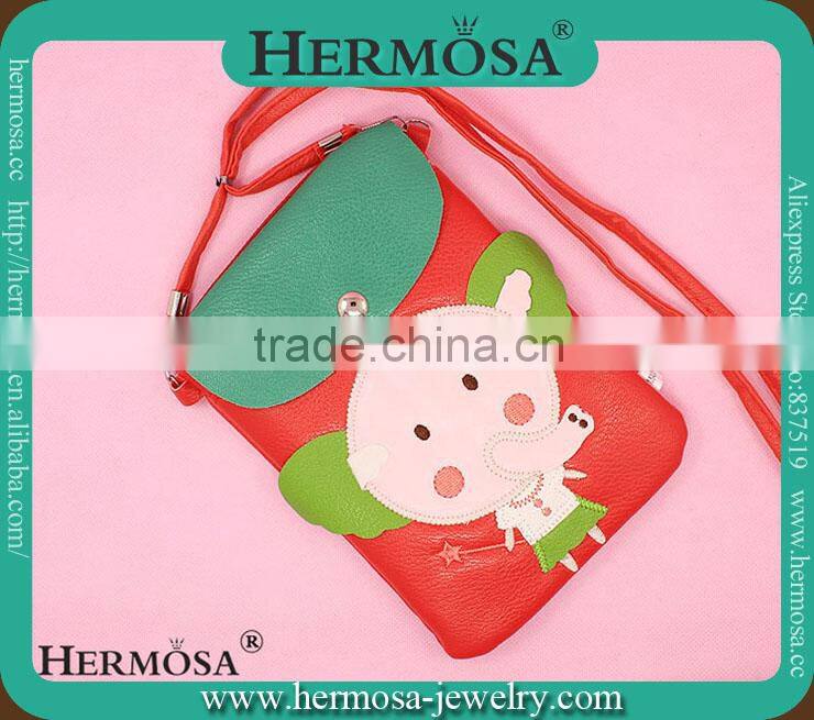 Lovely Red PU Creative Cartoon Swan Style Lovely Mini Chrildren Coin Purse Phone Keychain Bags Wholesale PUB 23