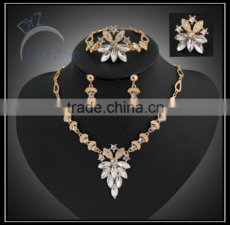 wholesale gold plated colored gemstone jewelry set in China