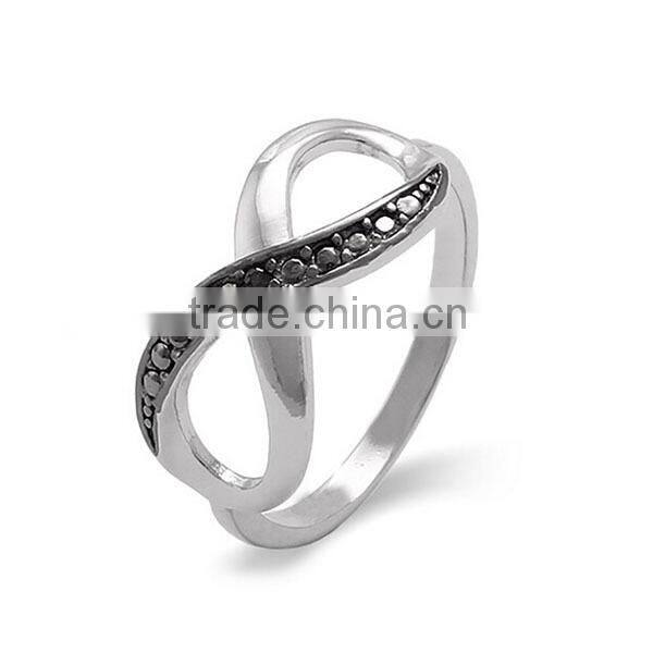 Fashion 2T Plating Solid Silver Infinity Ring High Quality 925 Sterling Silver Infinity Ring