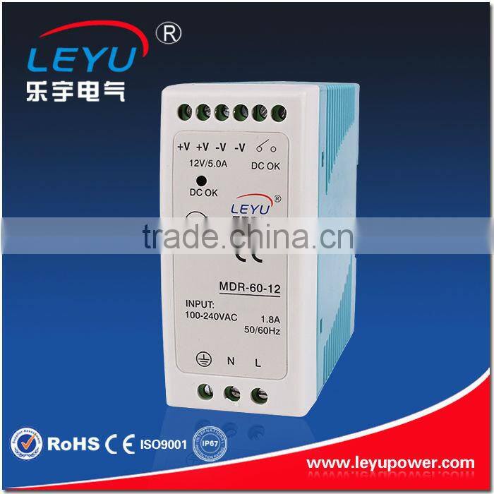 ISO9001 MINI Size 60W 12V 24V din rail AC DC CE Approved china power supply