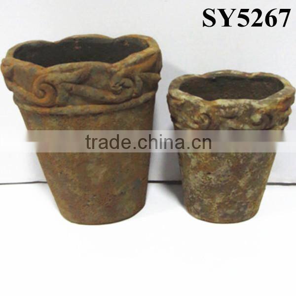 Cement pots for wholesale indoor petal shape flower pot