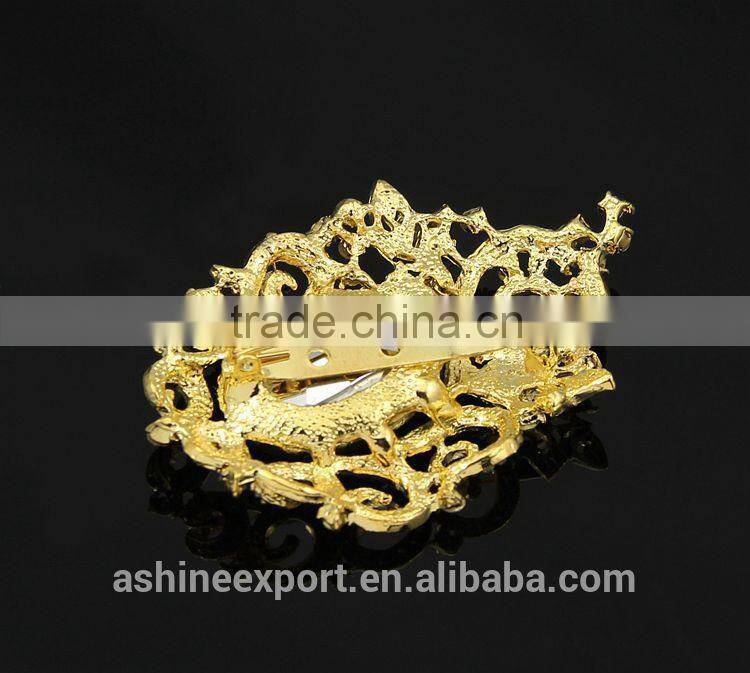 Retro elegant bulk crystal rhinestone brooch/handmade crystal rhinestone brooch