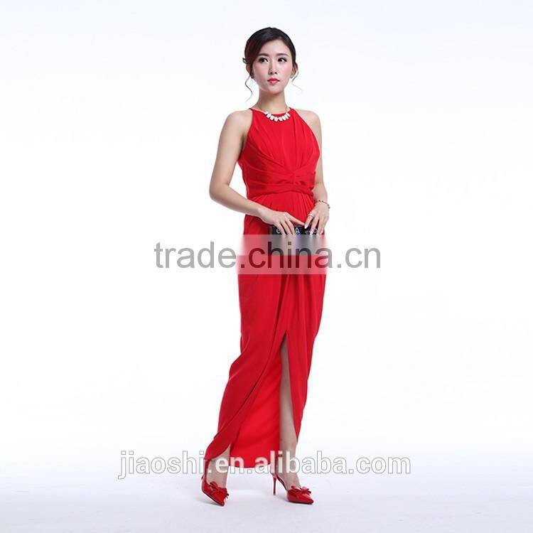 Europe and America OEM Fashion style New designer long red color formal party dress for women