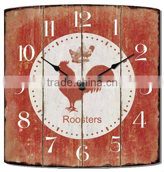 Antique rectangle metal clock wall