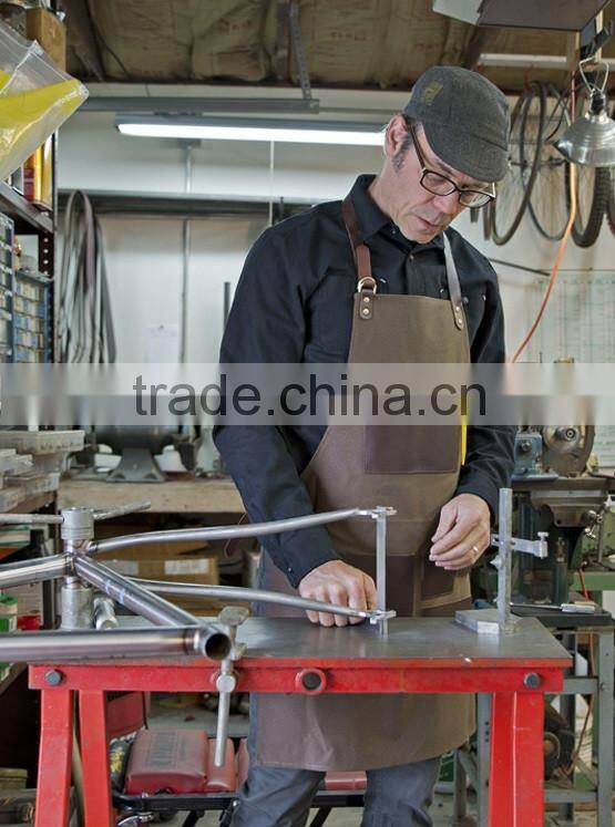 Custom high quality leather work apron canvas for men