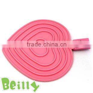 2013 the hottest beautiful pink leaf design silicon cup mat