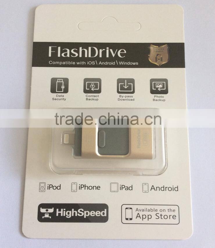 8gb 16gb 32gb 64gb 128gb otg micro usb flash drives fast speed 3 in 1 OTG USB flash drives for iPhone6/6s