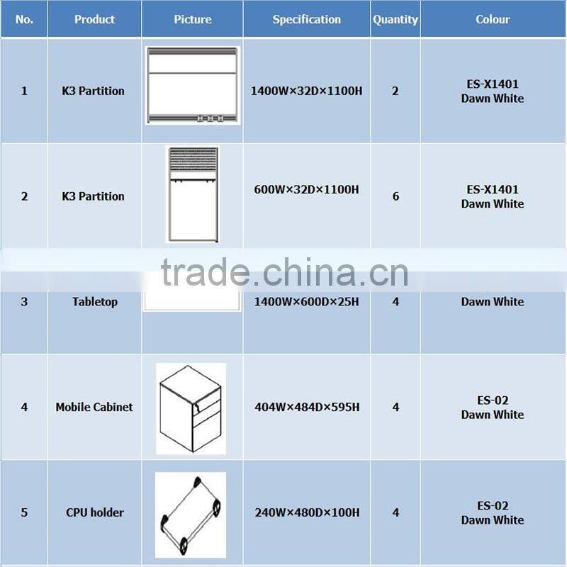 KU-GK3 Modern Mdf I Shaped Call Center Workstation