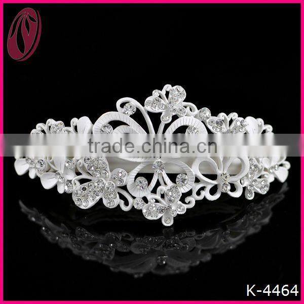 Elegant White Butterfly Hair Clips with crystal stones for lady