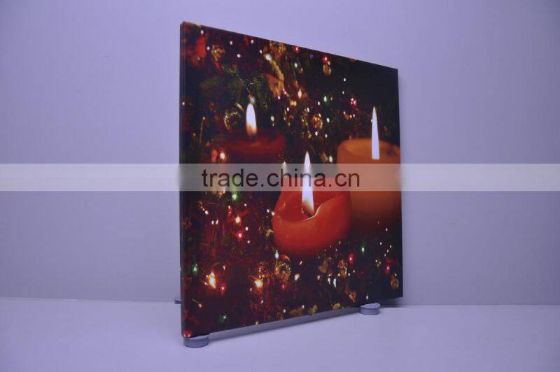 Newest Christmas Led Light up canvas painting price home goods wall art canvas painting