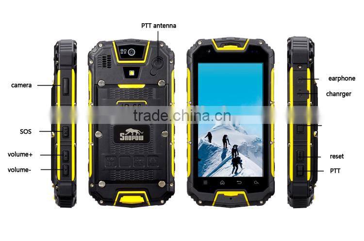 IP68 walkie talkie waterproof snopow M8 dual cpu 4 sim card mobile phone