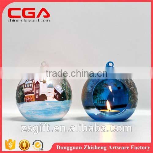 Chinese factory produce colorful fashion glass candle holders for home decoration