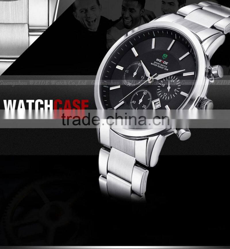 Alibaba Express Fashionable Hot Selling WEIDE Stainless Steel Band Men Sport Watches