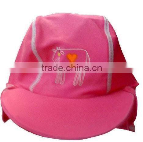 Girls Sun Visor UV Protective Beach Safari Swim Flap Hat PINK for kids aged 2-8yrs