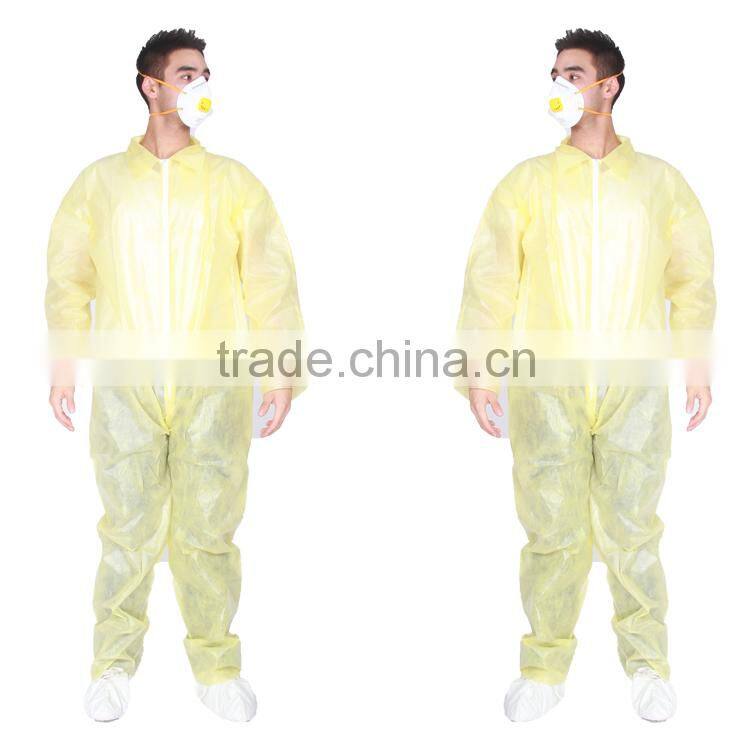 Yellow PP+PE Lamination Waterproof Coverall