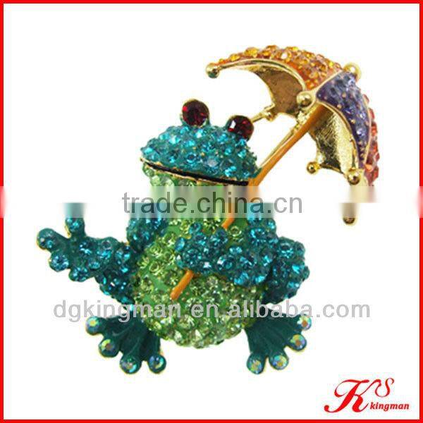 Frog And Umbrella Enamel Brooch Pins For Little Girl