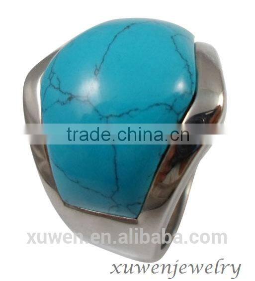 turquoise 316l stainless steel casting design jewelry ring