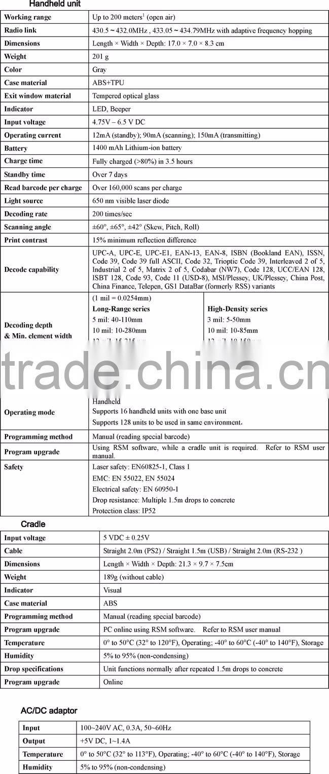 Brand design new arrival MS3390 1d android pda barcode laser scanner