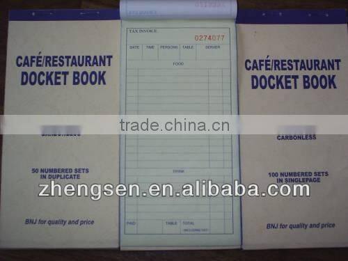 Restaurant guest checks with Carbonless book