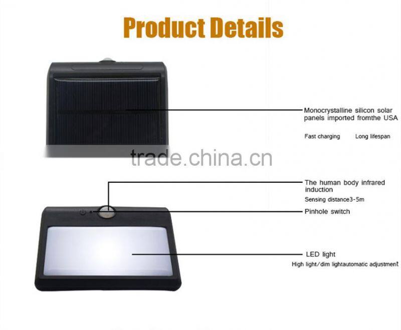 2016 New original factory solar light,high capacity wall light with battery