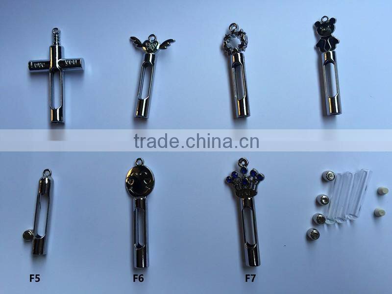 Fashion Jewelry High Quality Metal Hollow Shaped Hourglass Tube Pendant Stainless Steel Necklace