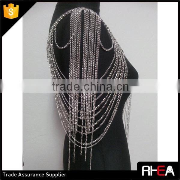 Silver Color Bib Tassel Body Chain