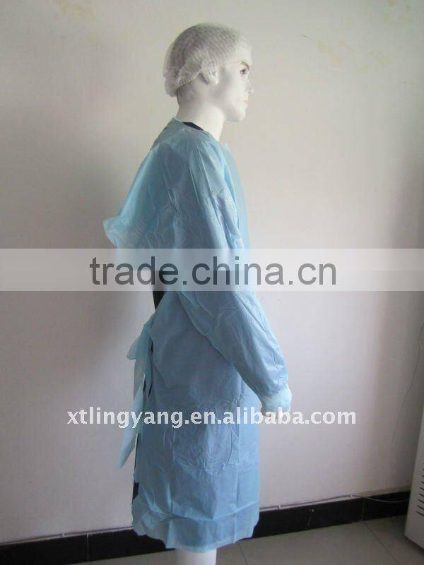 Disposbale CPE Gown Plastic Surgical Gown