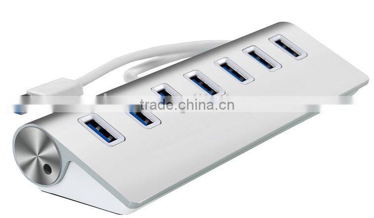 New High-Speed Aluminum 7 Ports USB 3.0 HUB for Macbook PC