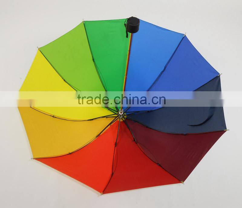 10 ribs high quality rainbow folding umbrellas
