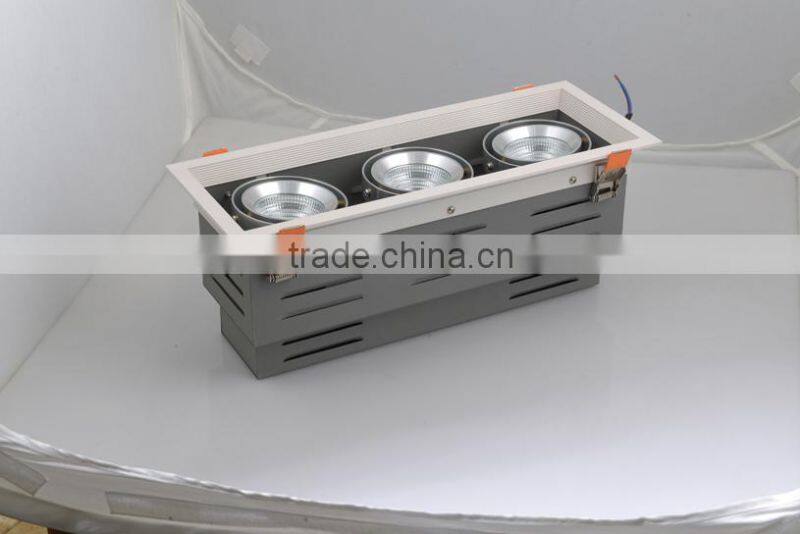 CITIZEN COB GRILIE 3 Head Led Rectangular Downlight TEC002HGR45W