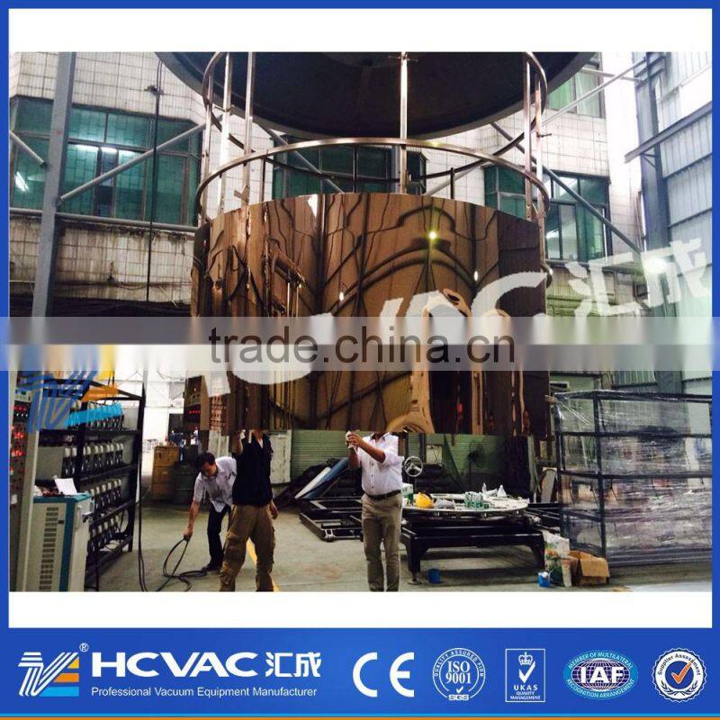 HCVAC stainless steel elevator sheet titanium gold large PVD vacuum coating machine,TIN gold coating system
