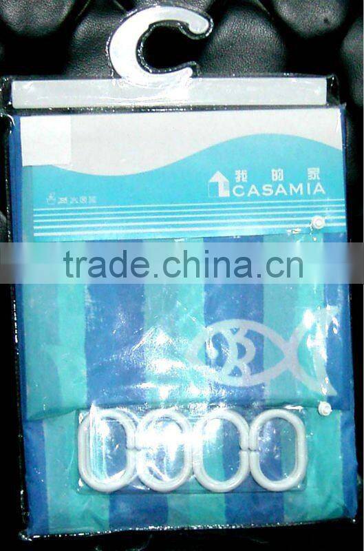 Yellow fabric shower curtain