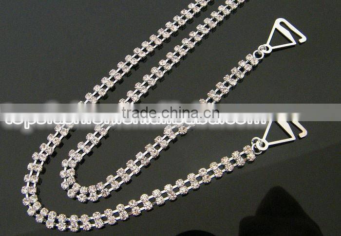 latest beautiful woman dresses chiffon gown with rhinestone strap