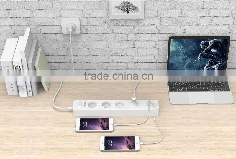 2015 HOT SALE ORICO OEM ODPC-4A4U surge protector with 4 port smart USB charger Power strip Eu Plug