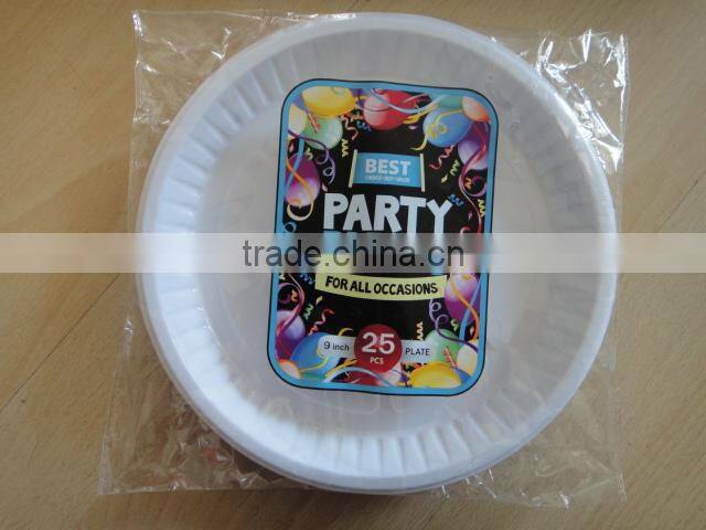 white round party plate