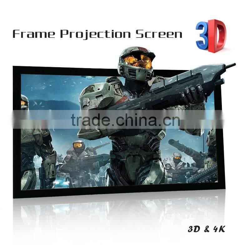 Fast delivery HD 16:9 150 inch Wall Mount Fixed Frame Projection Screen / Fixed Frame Projection Screen For Home Cinema