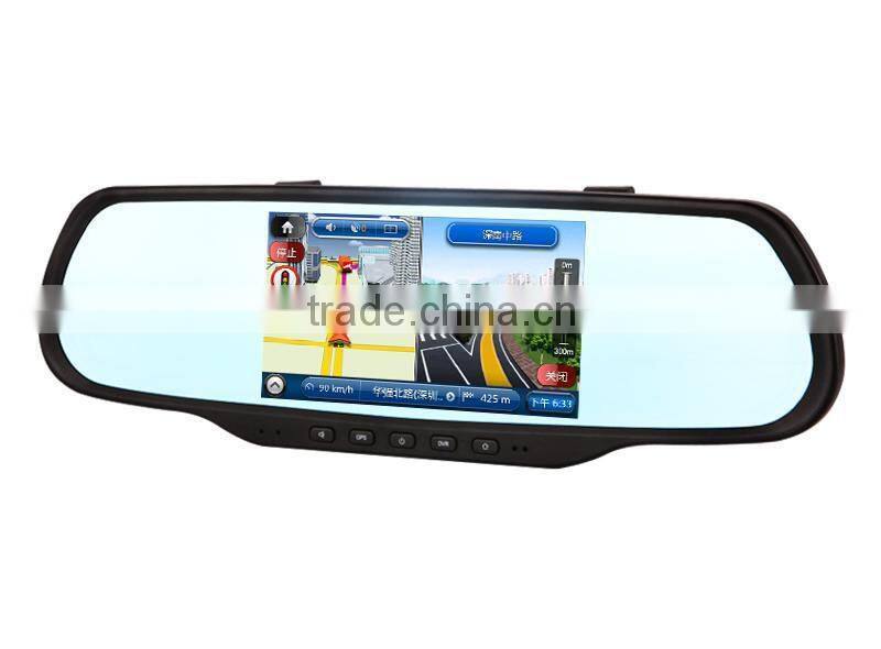 2015 NEW ! 5.0"rearview mirror with gps bluetooth wifi camera