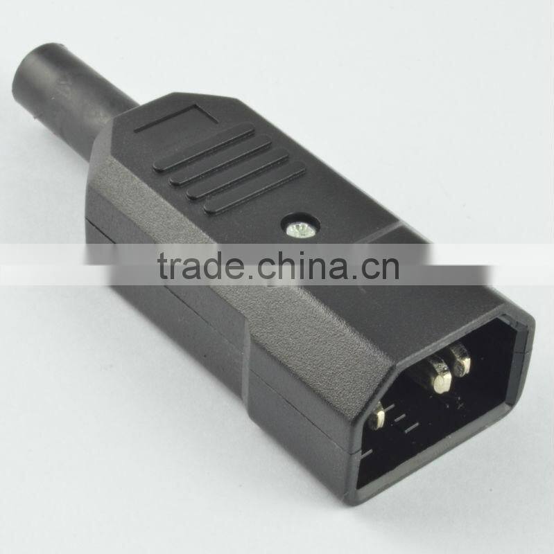 Top selling alibaba Industrial plug IEC 320 C14 male power cord plug