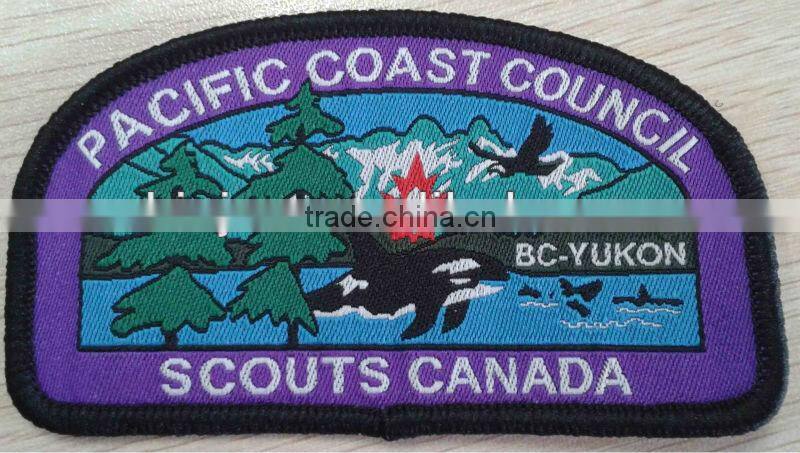 iron on embroidery flag woven patch/badge
